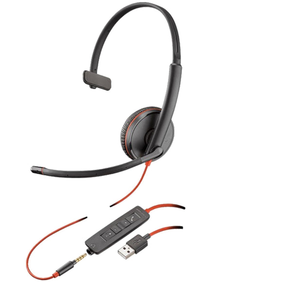 Plantronics Blackwire C3215 USB-A Mono Headset (209746-101) New
