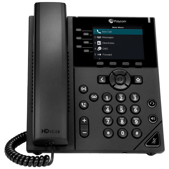 Polycom VVX350 6 Line Desktop Business IP Phone with NA PSU (2200-48830-001) New Open Box