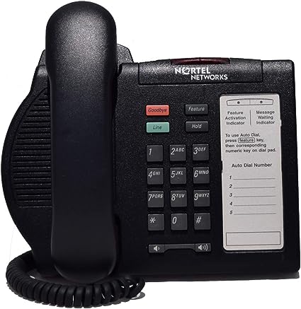 Nortel M3901 Single Line Feature Phone, Charcoal, Renewed
