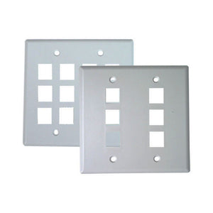 Dynacom Classic Wallplate, Double-Gang, 4-Port (White) (10600-DP4-WH) New