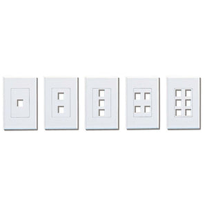 Dynacom Screwless Wallplate, Single-Gang, 4-Port (10600-P4SL-WH) New