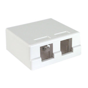 Dynacom Surface Box, 2-Port (White) (10600-SB2-WH) New