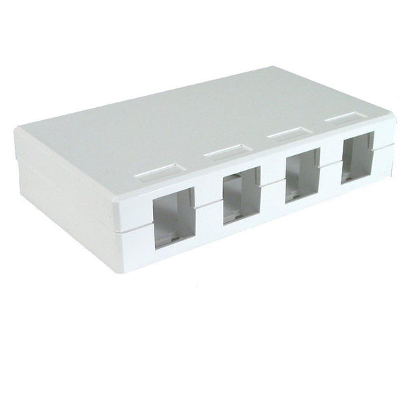 Dynacom Surface Box, 4-Port (White) (10600-SB4-WH) New