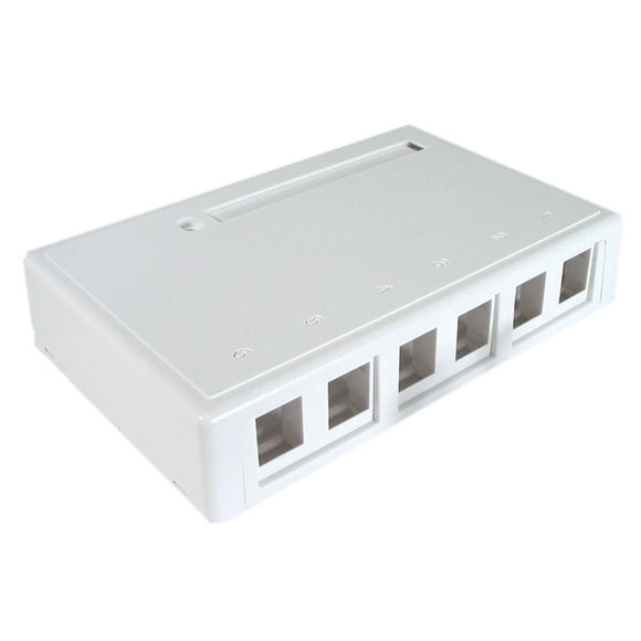 Dynacom Surface Box, 6-Port (White) (10600-SB6-WH) New