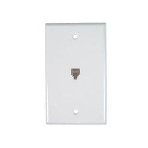 Dynacom Wall Jack, 4C6P, 1-Port, Punchdown (110630-4-WH) New