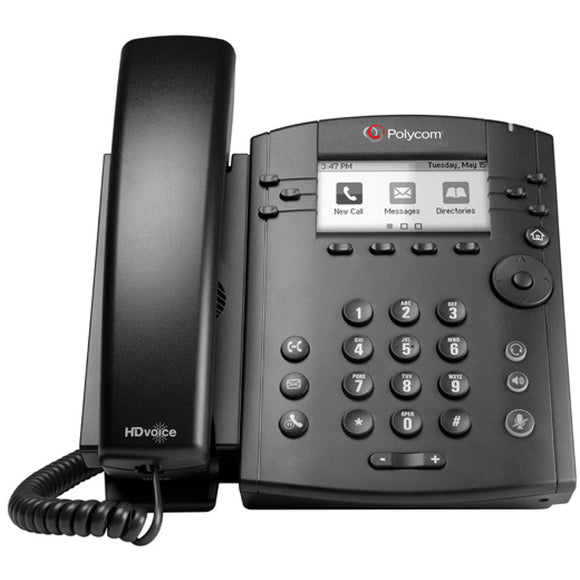 Polycom VVX310 6-Line Desktop Phone Gigabit Ethernet W/HD Voice - PoE (2200-46161-025) Refurb
