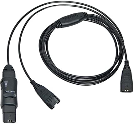 VXI Y Cable for Training with Inline Mute / Volume Control Switch for VXI Headsets (VXI-202972) New