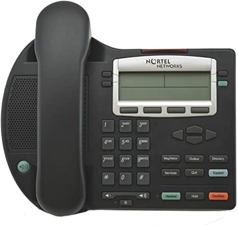Nortel i2002 IP Phone w/Bezel & English Text Keycaps w/Out PS, Charcoal, Refurbished