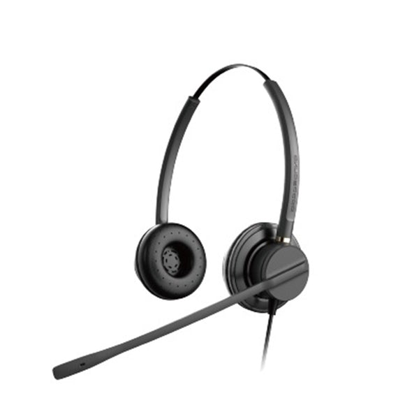 Addasound Crystal 2872 Wired Binaural Noise-canceling Headset with Quick Disconnect & Leather Ear Cushions - No Lower Cable Included  (Crystal 2872) New