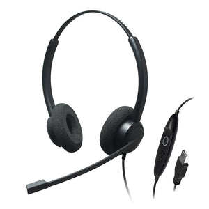 Addasound Crystal SR2732 USB Wired Binaural Noise-canceling Headset with In-Line Call Control & Foam Ear Cushions (CRYSTAL SR2732) New