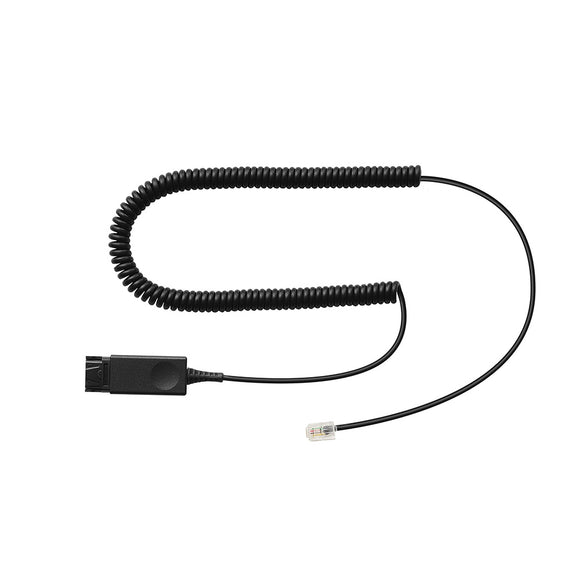 Addasound DN1004 QD (Quick Disconnect) to RJ9 direct connect cable. For Mitel/Nortel/NEC/Aastra/Avaya 2400/4600 Series IP Phones (DN1004) New