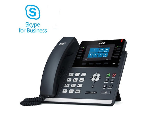 Yealink SIP-T46S Skype for Business VoIP Phone - 16-Line - 2 Ethernet - HD Audio - PoE (SIP-T46S-SFB) New
