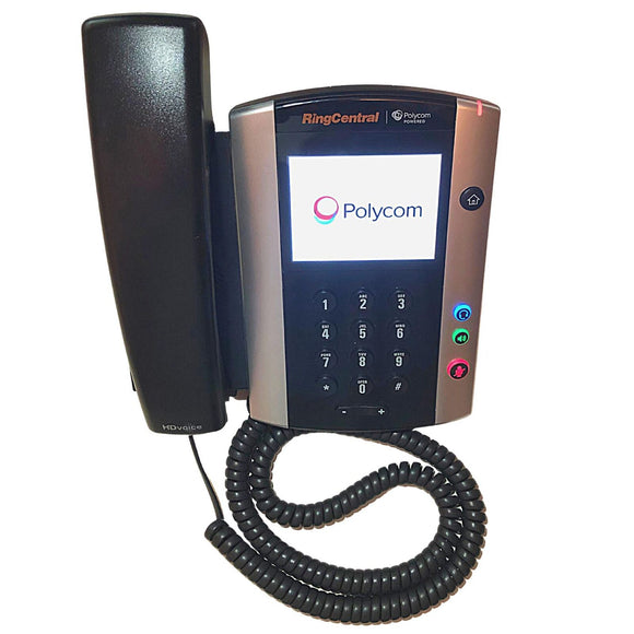 Polycom VVX500 12 Line Business Phone No PS Ring Central Bezel (2200-44500-025) Refurb