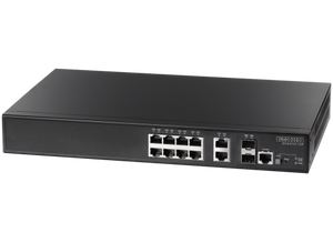 SMC Networks 8 Port 10/100/1000Base-T Standalone L2 Managed Switch with 8 PoE ports, 2 RJ45 uplink ports and 2 SFP uplink slots (ECS4210-12P) New